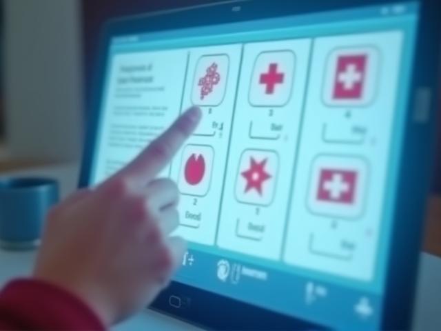 Hand pointing at different types of vignettes on a screen.