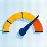 Speedometer icon, symbolizing efficiency.